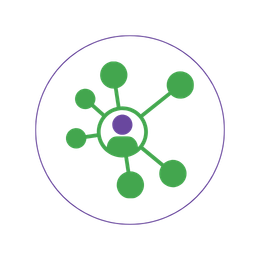 Connected network icon, representing community building.