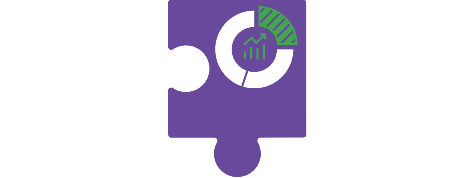 Puzzle piece with a chart, representing businesses.