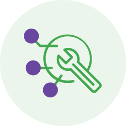 Wrench with connected dots.