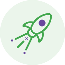 Rocket launching, representing early-stage companies or start-ups.